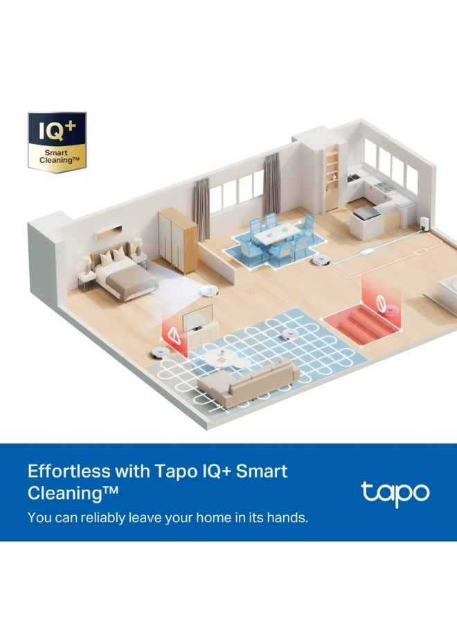 TP-LINK Tapo RV30 Max Plus 5300Pa Hyper Suction Robot Vacuum & Mop with Smart Auto-Empty Dock, LiDAR Navigation, Multi-Floor Mapping, and Voice Control for Effortless Home Cleaning-White  - Image 5