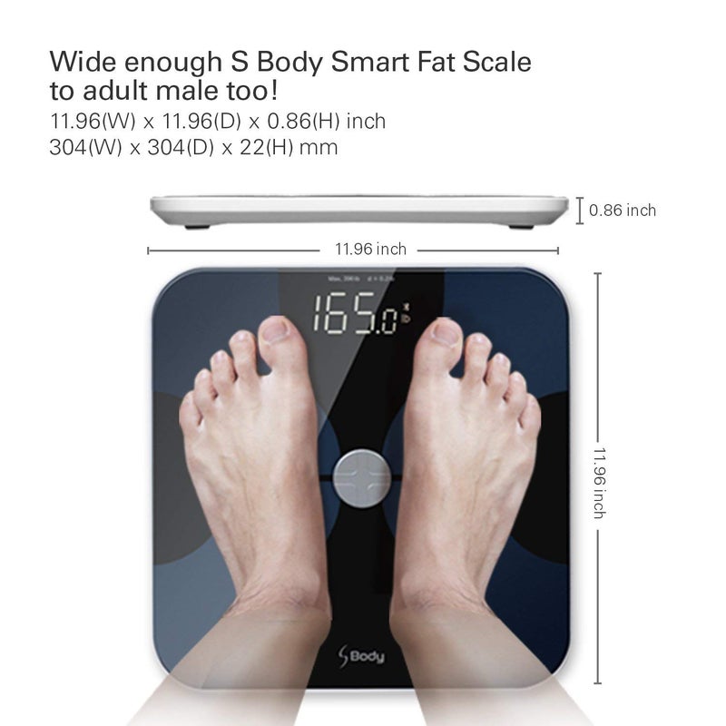VisionTechShop S Body High Precision Ultra Wide Digital Body Weight Bathroom Scale up to 396lb180kg SuperClear Large LED DisplayStepOn Technology Black - Image 3