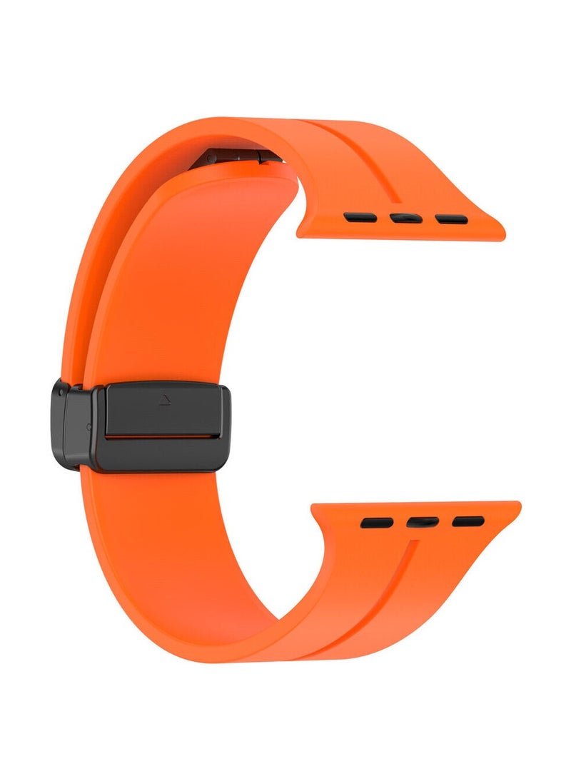 DUSALA Magnetic Apple Watch Band 49mm 45mm 44mm 42mm for Women Men, Replacement Wristbands Silicone Sport Strap for Apple Watch Series 9/ultra 2/8/ultra/7/SE/SE 2nd/6/5/4/3/2/1, iWatch Connect - Image 4