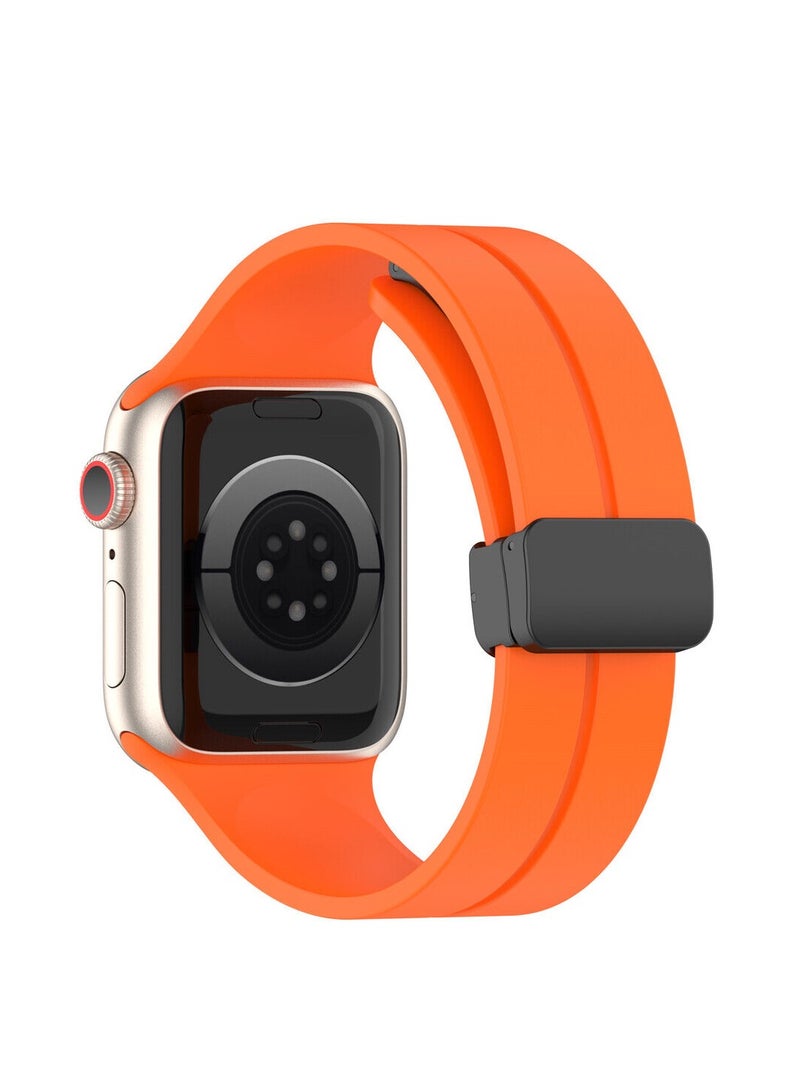 DUSALA Magnetic Apple Watch Band 49mm 45mm 44mm 42mm for Women Men, Replacement Wristbands Silicone Sport Strap for Apple Watch Series 9/ultra 2/8/ultra/7/SE/SE 2nd/6/5/4/3/2/1, iWatch Connect - Image 2