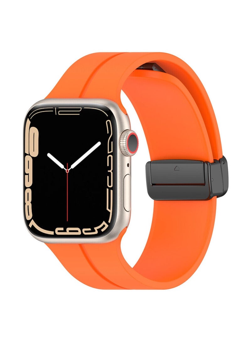 DUSALA Magnetic Apple Watch Band 49mm 45mm 44mm 42mm for Women Men, Replacement Wristbands Silicone Sport Strap for Apple Watch Series 9/ultra 2/8/ultra/7/SE/SE 2nd/6/5/4/3/2/1, iWatch Connect - Image 1