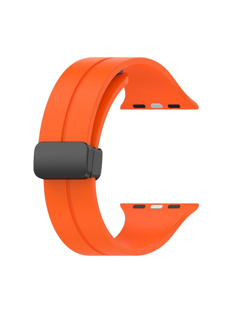 DUSALA Magnetic Apple Watch Band 49mm 45mm 44mm 42mm for Women Men, Replacement Wristbands Silicone Sport Strap for Apple Watch Series 9/ultra 2/8/ultra/7/SE/SE 2nd/6/5/4/3/2/1, iWatch Connect - Image 5