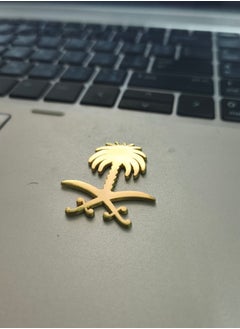Generic Saudi National Day Theme Sticker for Mobile or Any Smooth Surface Palm and Swords Sign 3cm Height  - Image 2