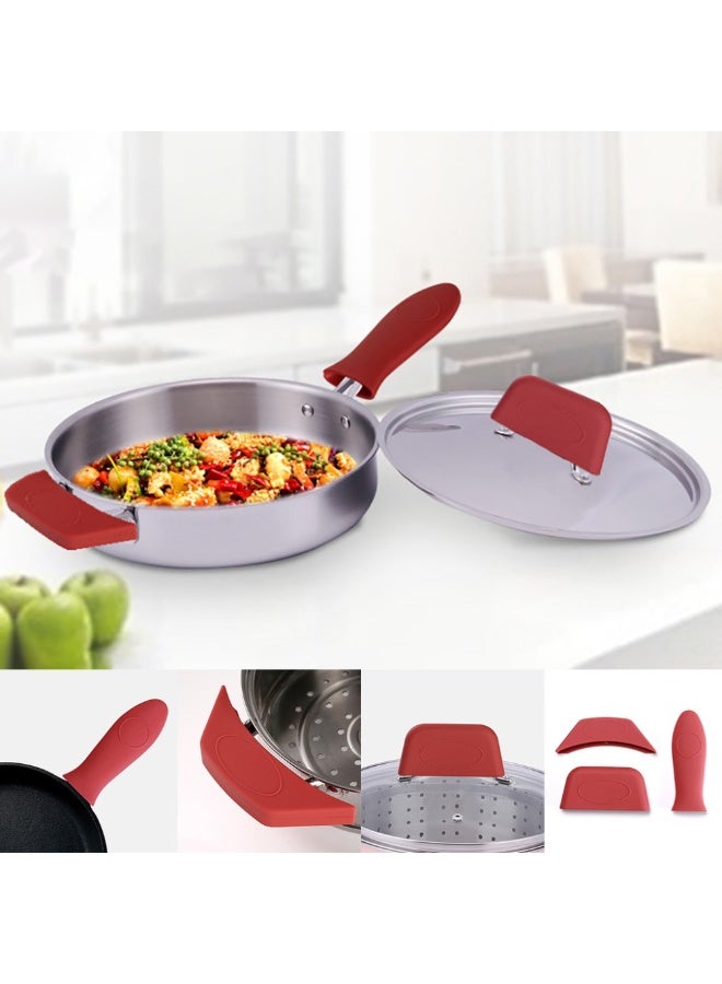 Set of 3, Silicone Non Slip Hot Handle Holder & Hot Mitts & Assist Holder Handle Cover fo Pans and Griddles - Image 2