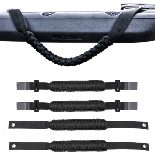 BESTAOO 4 Pack Roll Bar Grab Handles Front and Rear Paracord Grip Handles Compatible with 2024 2025 Jeep Wrangler JL Gladiator JT 4XE Accessories FrontRear Black - Image 1