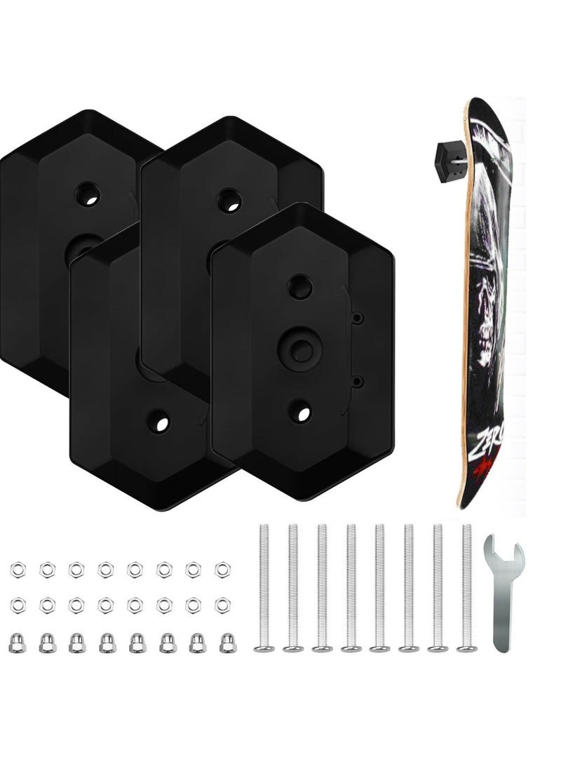 Generic 4 Pcs Wall Mount Skateboard Hangers, Durable and Sturdy Metal Skateboard Holder for Skateboard/Snowboard, Wall Mount Skateboard Display Rack for Display and Storage  - Image 1