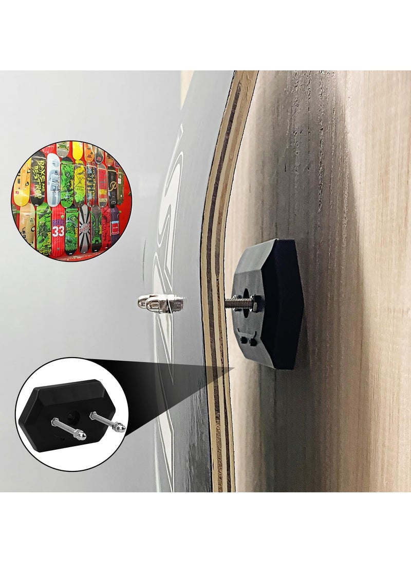 Generic 4 Pcs Wall Mount Skateboard Hangers, Durable and Sturdy Metal Skateboard Holder for Skateboard/Snowboard, Wall Mount Skateboard Display Rack for Display and Storage  - Image 4