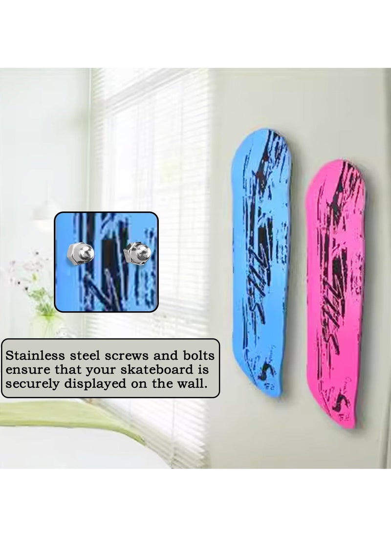 Generic 4 Pcs Wall Mount Skateboard Hangers, Durable and Sturdy Metal Skateboard Holder for Skateboard/Snowboard, Wall Mount Skateboard Display Rack for Display and Storage  - Image 5