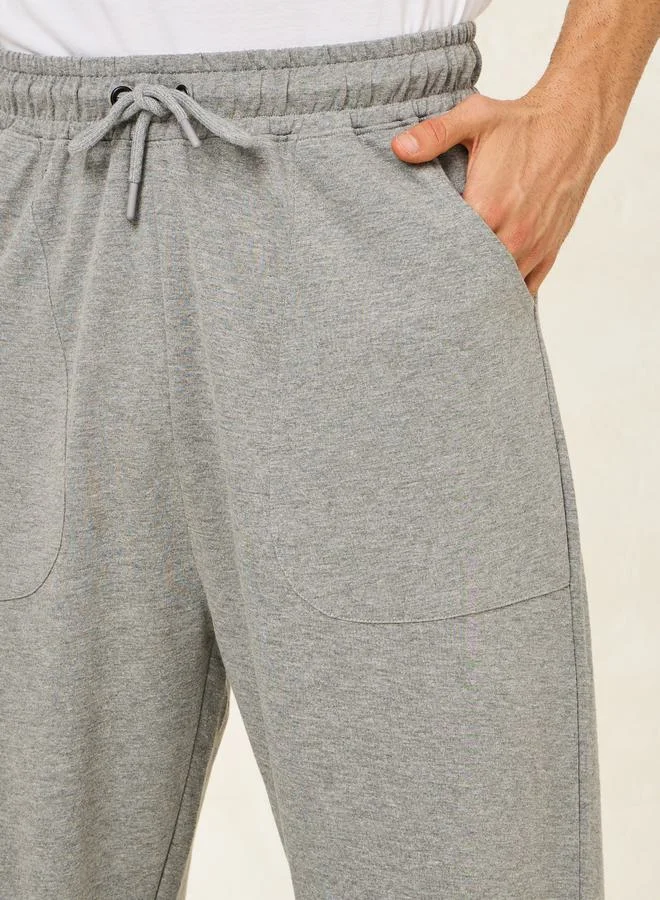 Styli Oversized Terry Jogger with Panel Pocket & Elasticated Cuff