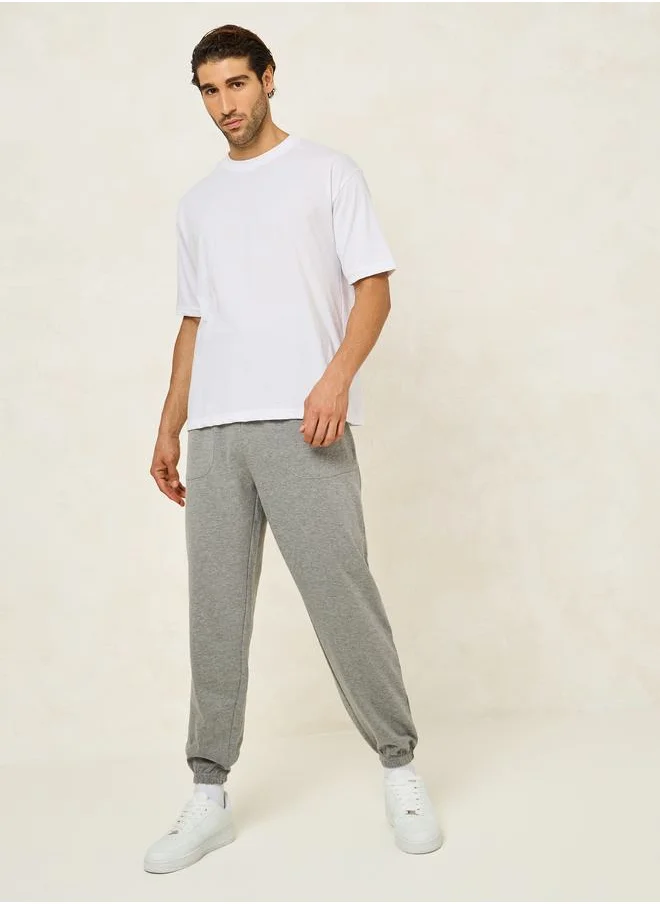 ستايلي Oversized Terry Jogger with Panel Pocket & Elasticated Cuff