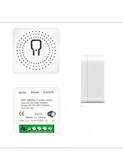 TUYA 16A Mini WIFI Smart Switch, Voice Control DIY Mini Module Remote Control Switch, App Control Two Way Wireless Smart Home Plug Compatible With Alexa Google Home  - Image 1