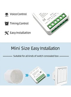 TUYA 16A Mini WIFI Smart Switch, Voice Control DIY Mini Module Remote Control Switch, App Control Two Way Wireless Smart Home Plug Compatible With Alexa Google Home  - Image 5