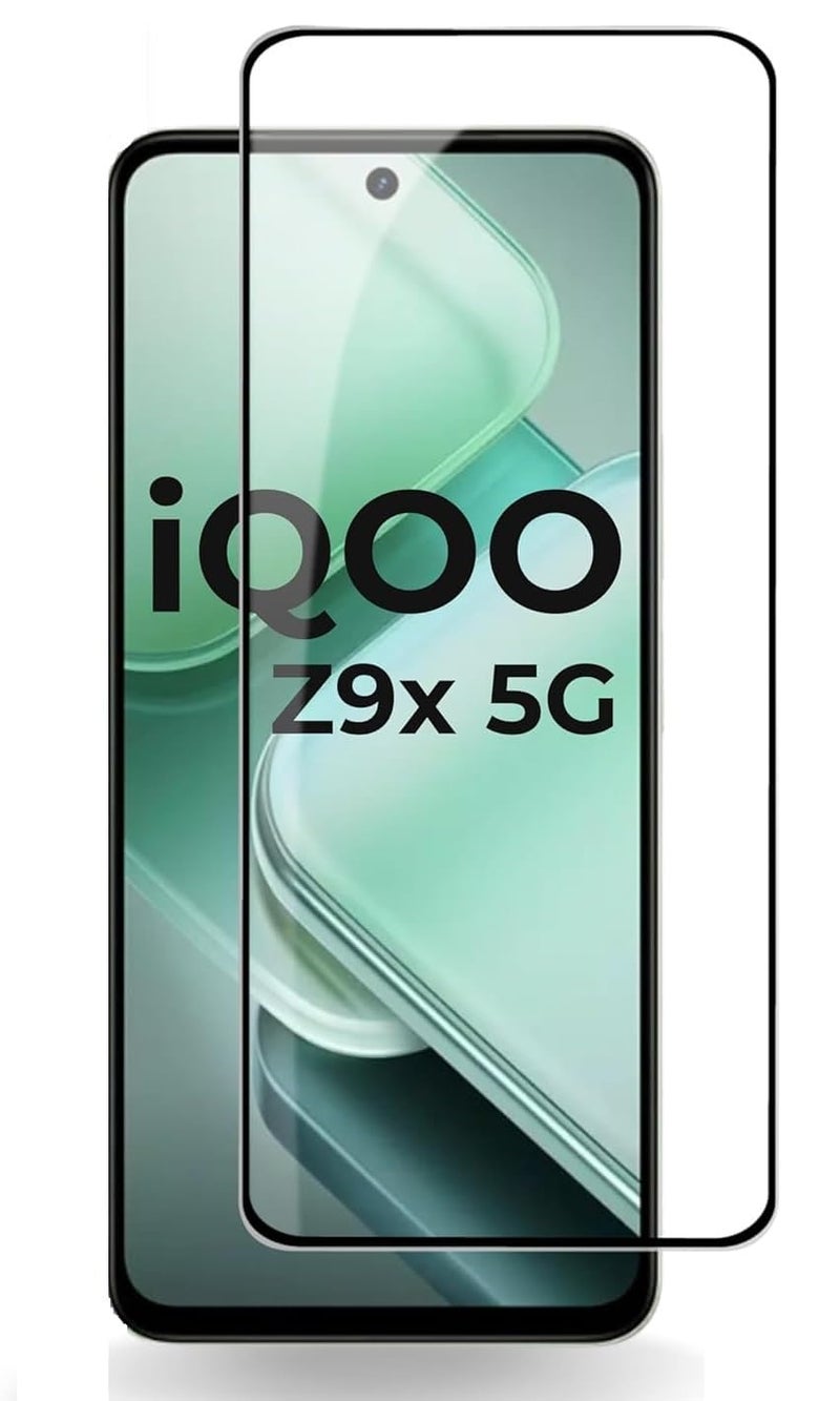 ANDYGLASSES Tempered Glass Screen Protector Compatible for iQOO Z9X 5G/iQOO Z10X 5G/Vivo T3X 5G (Black) with Edge to Edge Coverage and Easy Installation kit - Image 1