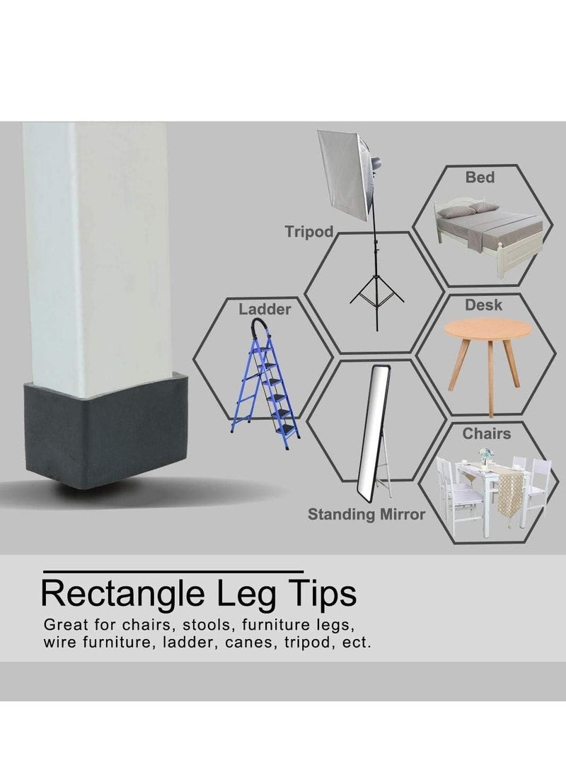 Zikra Rubber Chair Leg Caps End Pad Feet Cover Furniture Slider Floor Protector 8pcs 0.79" x 1.57"20x40mm Inner Size Reduce Noise Prevent Scratch Legs - Image 2