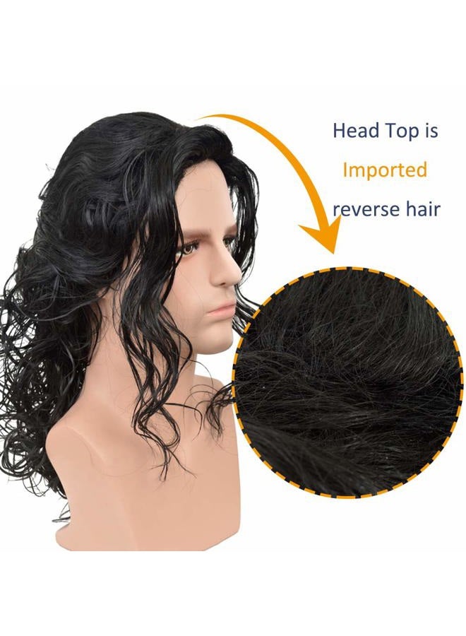 SiYi Long Curly 80s Men Fashion Smart Rocker Style Wig costume Hairstyle Cosplay wigs - Image 3