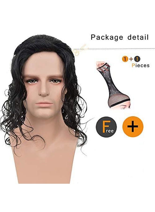 SiYi Long Curly 80s Men Fashion Smart Rocker Style Wig costume Hairstyle Cosplay wigs - Image 2