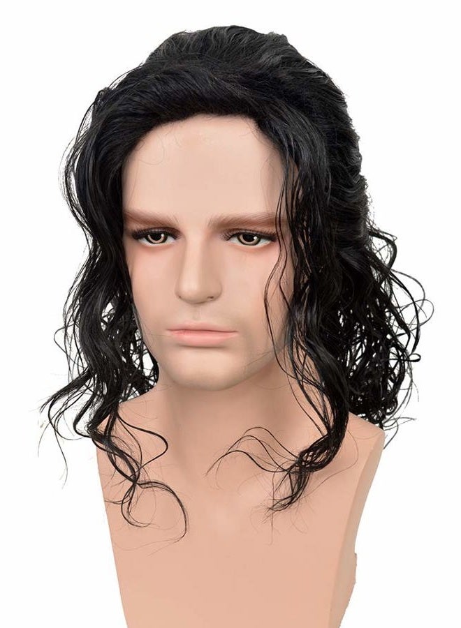 SiYi Long Curly 80s Men Fashion Smart Rocker Style Wig costume Hairstyle Cosplay wigs - Image 4
