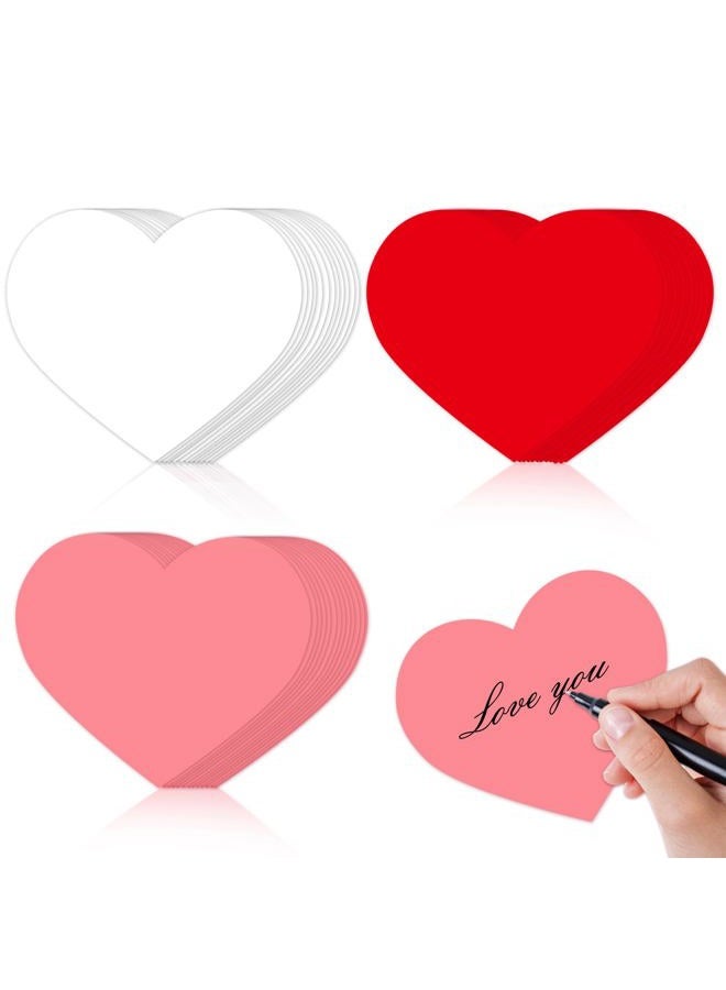 FOIMAS 90pcs Large Heart Cutouts, 6 Inch Assorted Color Creative Heart Shaped Paper Red Pink White Double Sided Craft Hearts for Valentine's Day Bulletin Borad Decor DIY Love Craft Project - Image 1