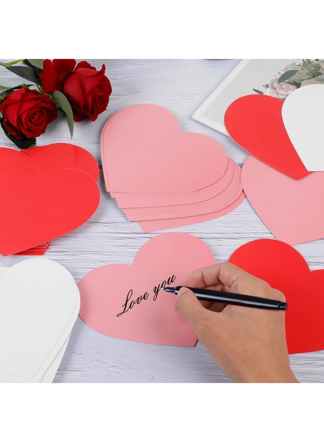 FOIMAS 90pcs Large Heart Cutouts, 6 Inch Assorted Color Creative Heart Shaped Paper Red Pink White Double Sided Craft Hearts for Valentine's Day Bulletin Borad Decor DIY Love Craft Project - Image 3