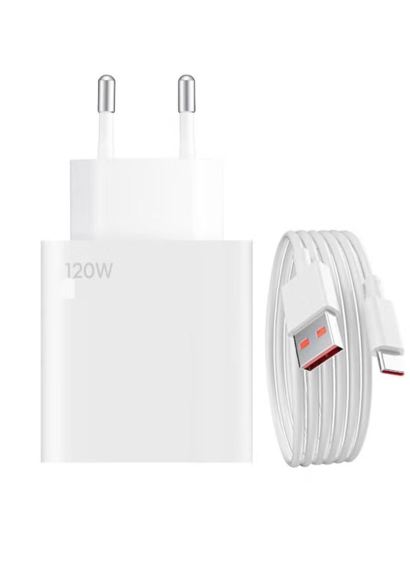 MOXOM 120W Super Fast GaN HyperCharge Turbo Adapter with Cable (EU Pin) Compatible (Mi 10 10T 11 11T 12 13 12S Ultra Lite 11i Poco F3 F4 X3 X4 GT M4 Redmi Note 10 11 11T 12 K60 Pro)  - Image 2