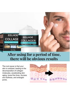 EELHOE Collagen Cream for Men, Men's Age Rewind Wrinkle Moisturizing Gel, Men's Anti Age Wrinkle Cream, Skin Firming and Tightening Lotion for Face (CC1)  - Image 4