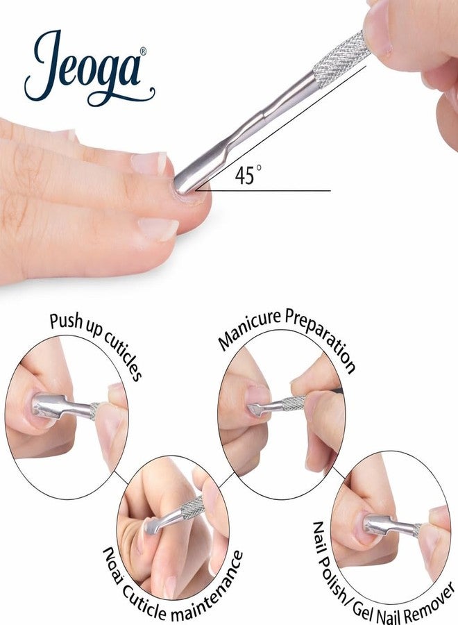 Jeoga Pack of 3 Stainless Steel Cuticle Pusher Remover Tool Set Manicure Kit Dual Ended Nail Tool Professional Grooming Accessory Salon Quality Nail Care Durable Stainless Steel Cuticle Cleaner - Image 5