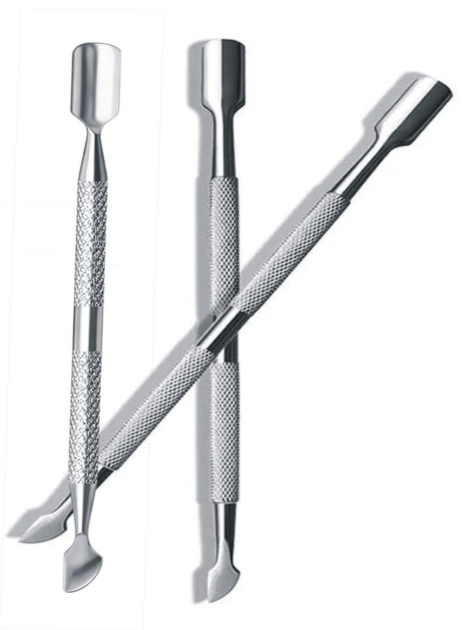 Jeoga Pack of 3 Stainless Steel Cuticle Pusher Remover Tool Set Manicure Kit Dual Ended Nail Tool Professional Grooming Accessory Salon Quality Nail Care Durable Stainless Steel Cuticle Cleaner - Image 1