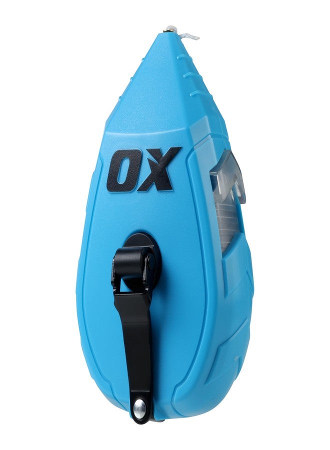 OX Pro Contractor Chalk Line 100ft Cotton Nylon Bold Line with Pointed Tip and ABS Plastic Body - 1:1 Gear Ratio Chalk Box Professional Grade Chalk Reel Tool OX-T630502 - Image 1