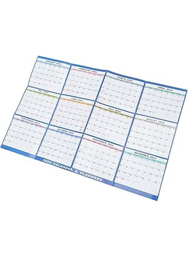 2024 Large Double Sided Laminated Erasable Wall Calendar Monthly Daily Planner for Office Home - Image 1