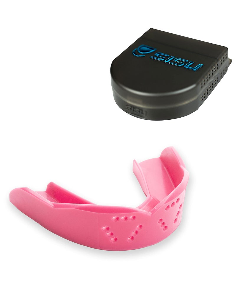 SISU 3D Mouthguard, Hot Pink with Case - 2.0mm Thin - for Athletes Over 5â€™ Tall - Pre-Formed for Custom-Molded Fit - Remoldable Up to 20 Times - Non Toxic - Image 1