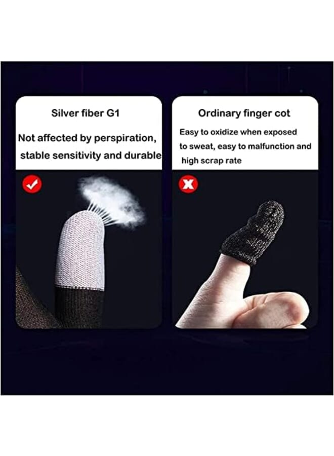 Beauenty E Sports Gaming Gloves Gaming Finger Sleeves Anti Sweat Breathable Thumb Sleeves For Highly Sensitive Nano Silver Fiber Material Plus Nylon For Pubg Mobile Phone Games Accessories - Image 4