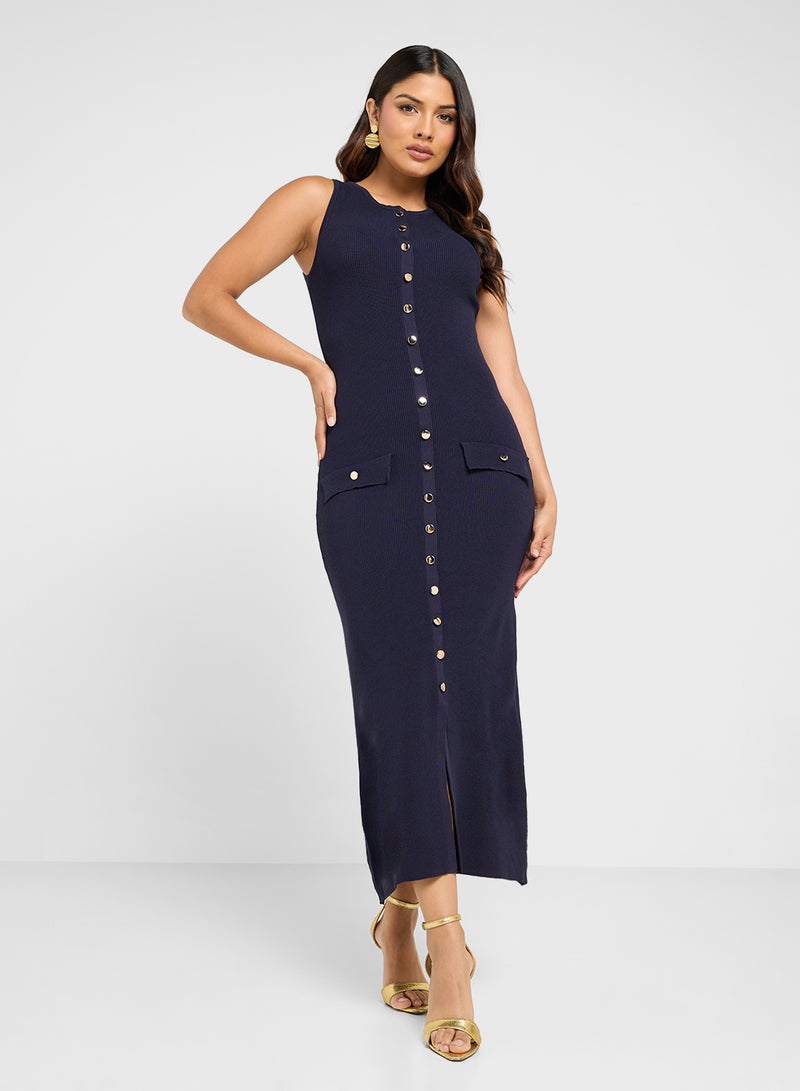 ELLA Ribbed Button-Up Dress - Image 4