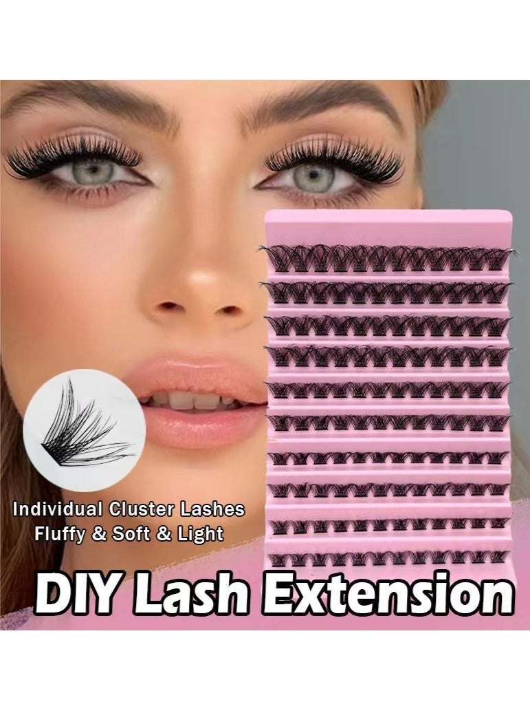 GlamKit 10 rows of segmented eyelash mixed packaging Cluster Lash Extensions Mixed Length 8-16mm DIY False Eyelashes Tray for Self Application at Home - Image 1