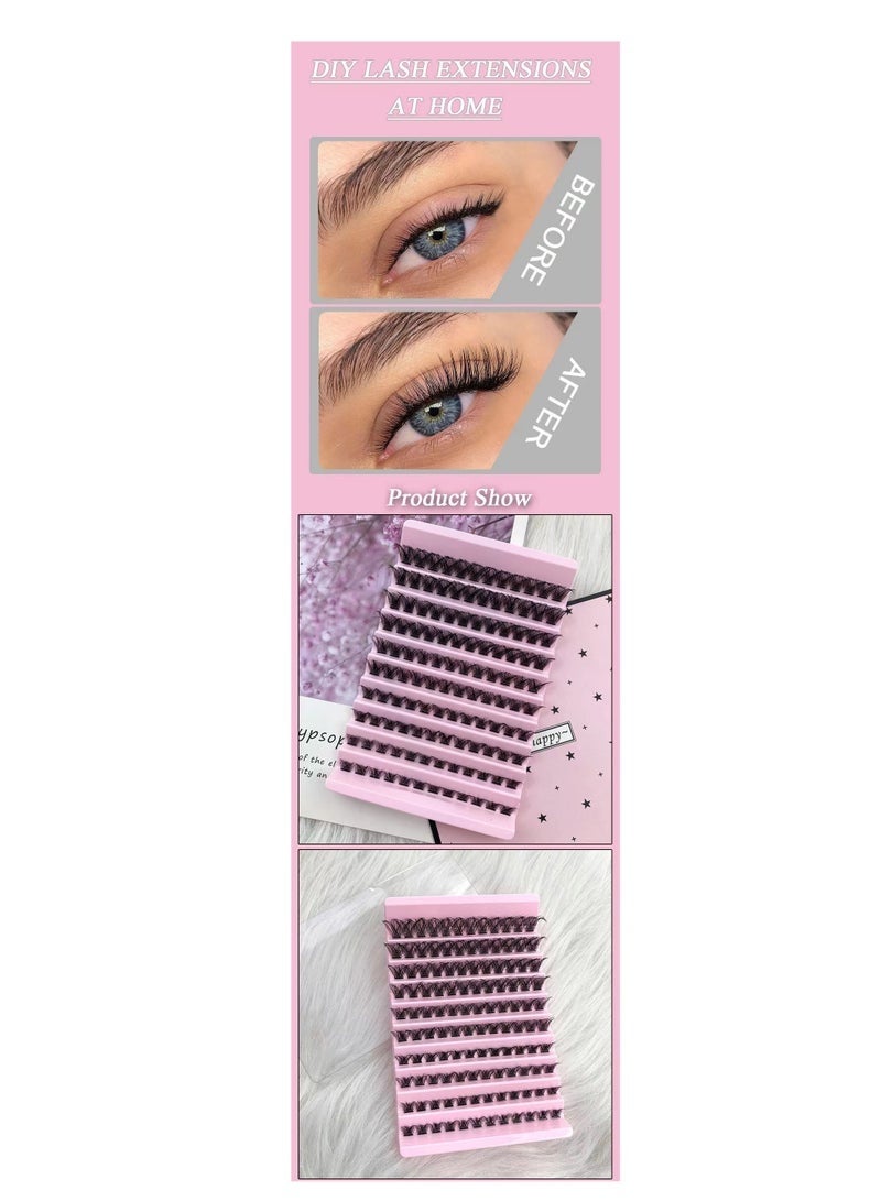 GlamKit 10 rows of segmented eyelash mixed packaging Cluster Lash Extensions Mixed Length 8-16mm DIY False Eyelashes Tray for Self Application at Home - Image 4