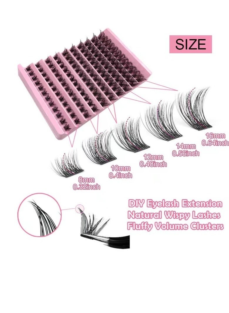 GlamKit 10 rows of segmented eyelash mixed packaging Cluster Lash Extensions Mixed Length 8-16mm DIY False Eyelashes Tray for Self Application at Home - Image 3