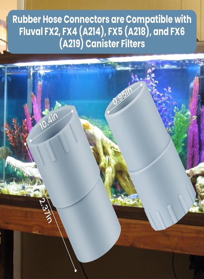 BANLIN 2 Pack Heavy-Duty Aquarium Rubber Connectors Compatible with Fluval FX4 FX5 FX6 High-Performance Canister Filter Food-Grade Rubber Hose Connector Replacement A214 A218 A219 Aquarium Filtration Systems - Image 2