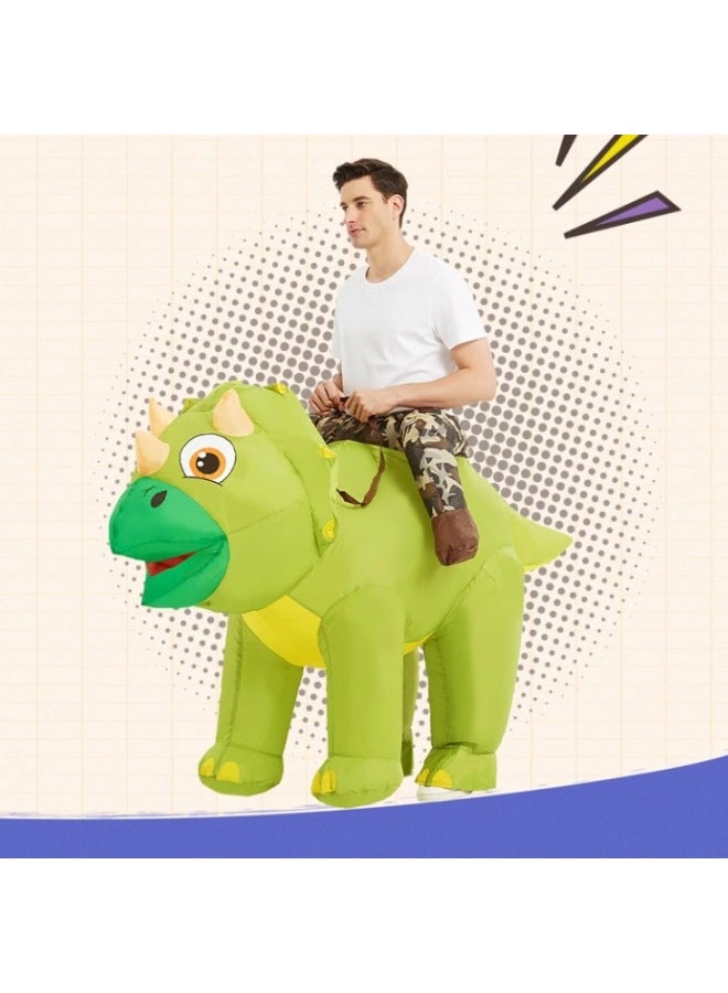 Children's Funny Costume Funny Parent-Child Cartoon Animal Mount Pants Dinosaur Triceratops Inflatable Year Gift-Color:Cartoon Triceratops—youth - Image 3