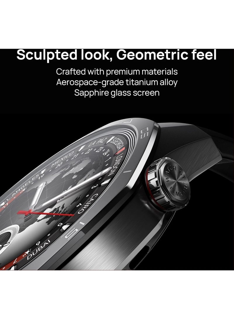 Haino Teko HainoTeko RW-65 Smart Watch with AMOLED HD Display, Bluetooth Calling, Medical Sensors, Luxury Design with Leather, Silicone, and Steel Straps - Black - Image 3