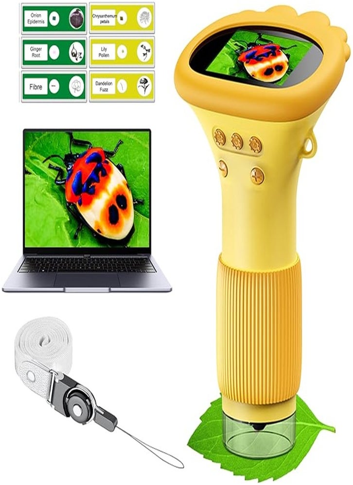Generic Children's Microscope Pocket Microscope - 1000x Portable Microscope | Photo and Video Mini Microscope | 2-inch Digital Scientist Microscope for Children over 3 years old (yellow)  - Image 1