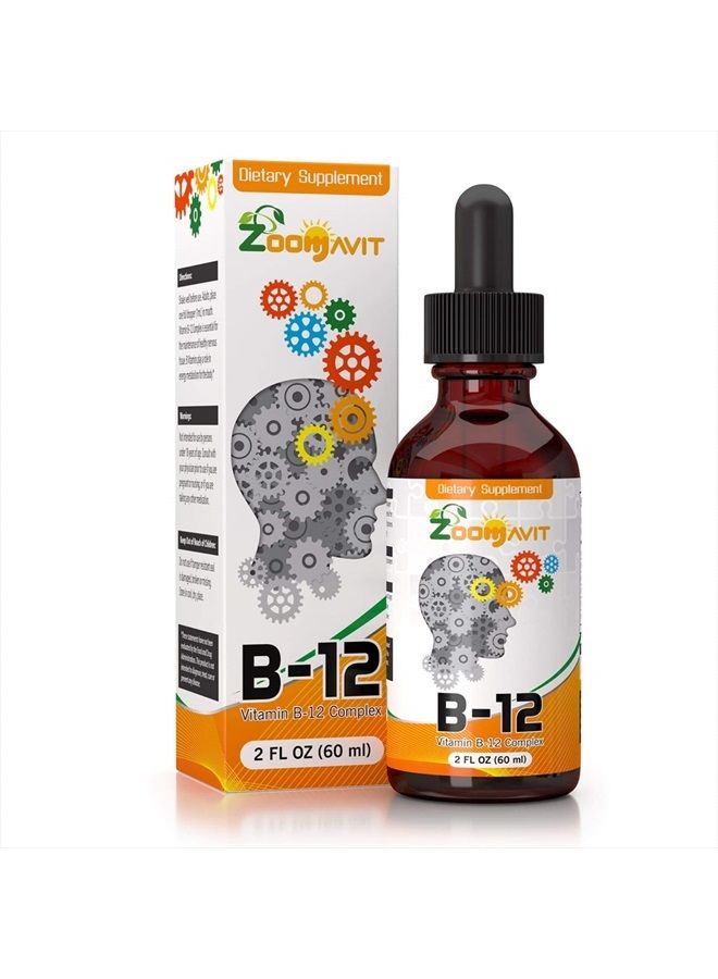 Zoomavit قطرات سائلة من فيتامين ب المركب مع امتصاص سريع - فيتامينات ب2، ب3، ب5، ب6 و ب12 السائلة - تعزيز الطاقة الطبيعية، التركيز الذهني ونظام المناعة الصحي - Image 1