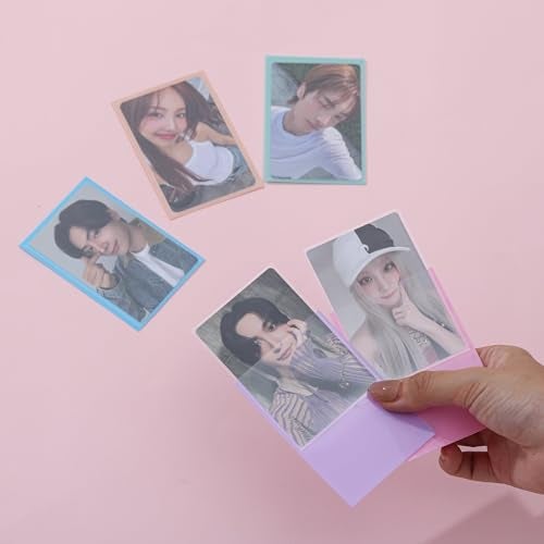 Mandu Deco Colored Kpop Photocard Sleeves 5 Color Pastel Rainbow Pack Card Protector PVC Free and Acid Free Shield Cover - 61x91mm (100 Sleeves per Pack) - Image 4