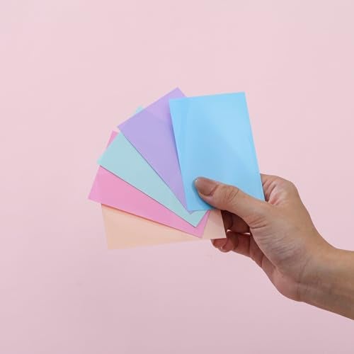 Mandu Deco Colored Kpop Photocard Sleeves 5 Color Pastel Rainbow Pack Card Protector PVC Free and Acid Free Shield Cover - 61x91mm (100 Sleeves per Pack) - Image 5