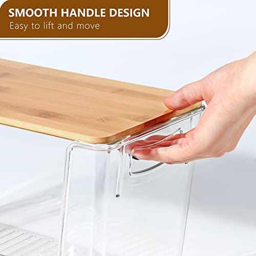 Hudgan 2 Pack Trash Bag Holder Dispenser, Extra Large Garbage Bags Holder, Stackable Trash Bag Holder with Bamboo Top for Laundry Room & Under Sink - Image 3