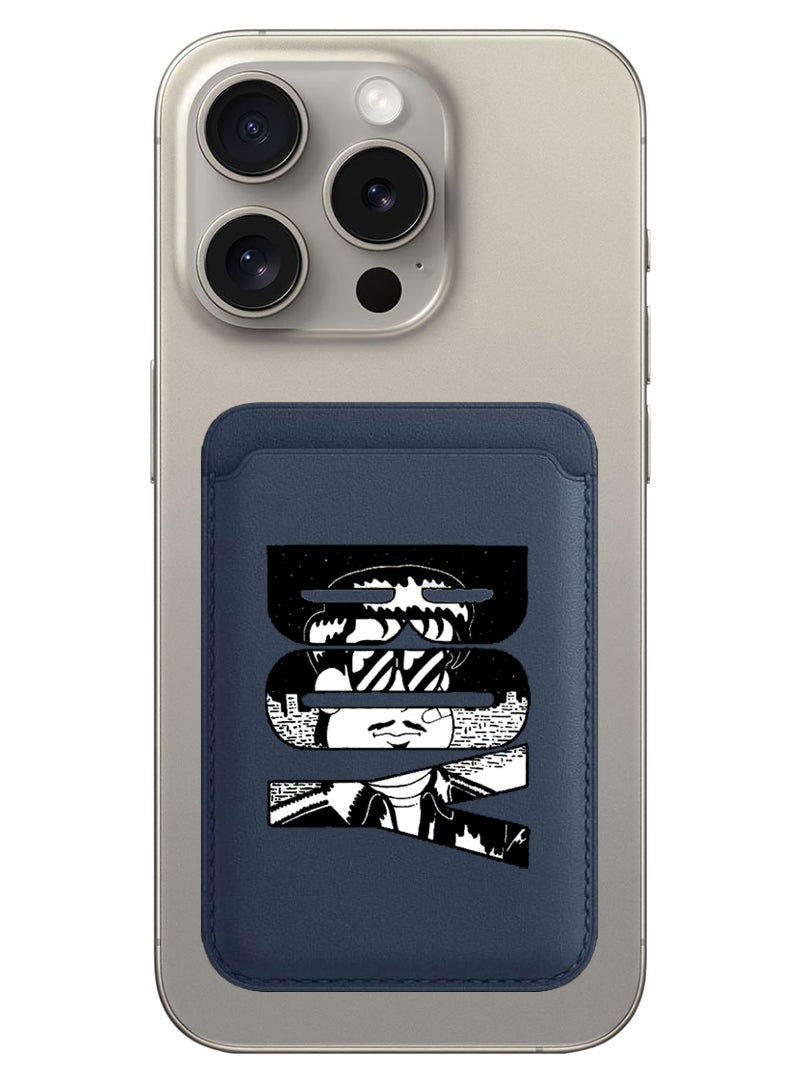 Theodor Magnetic Wallet, Compatible with MagSafe Wallet, for iPhone Wallet, for iPhone 16/15/14/13/12 Series, Not for iPhone 13/12 mini, 3 Card Holder, Vegan Leather, Navy - Boy - Image 1