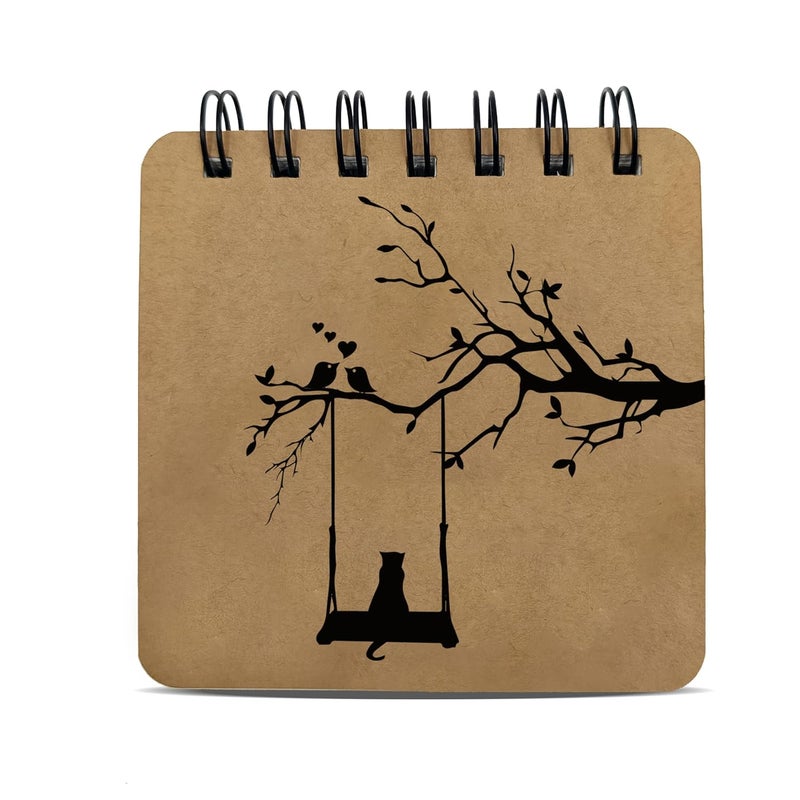 PAPERO Pocket Size Sketch Book | 140 GSM | (10.5 x 10.5 cm) | Pack of 3 | 40 Sheets Each | Wiro-Bound | Ideal for Quick Sketches, Doodles, and Travelers | Nature - Image 2