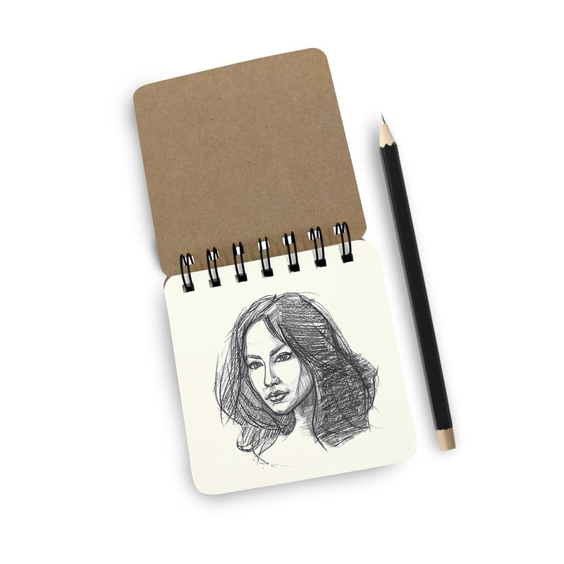 PAPERO Pocket Size Sketch Book | 140 GSM | (10.5 x 10.5 cm) | Pack of 3 | 40 Sheets Each | Wiro-Bound | Ideal for Quick Sketches, Doodles, and Travelers | Nature - Image 5