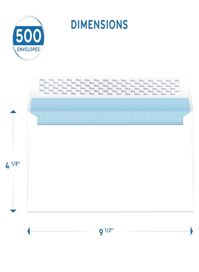 Alitte #10 Security Envelopes Letter Size Self Seal, 500 Count, Mailing Envelopes, Checks, Letters, Office Documents - Windowless, Security Tinted, Business Envelopes - White, 4-1/8" x 9-1/2" - Image 3