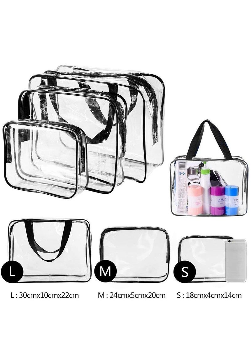 يوريفو حقيبة منظم المكياج من 3 قطع متعددة الأغراض مقاومة للماء شفاف / أسود - Image 3