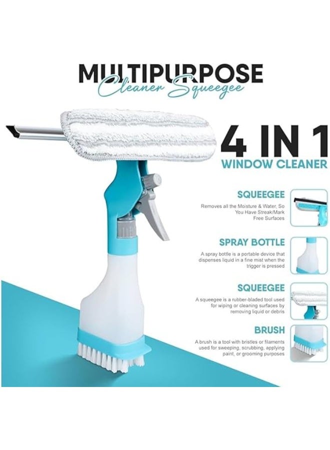 The premium 4-in-1 glass cleaner makes cleaning windows, mirrors, marble, and surfaces easy and professional. It comes with a sprayer, sponge, rubber squeegee, and cleaning brush to remove dirt and stubborn stains - Image 4