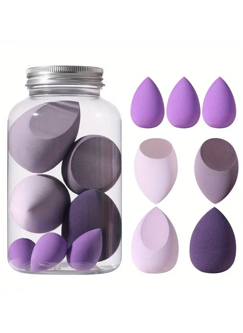 ORiTi 7Pcs Makeup Sponge Beauty Blender Set With 1 Storage Box Soft Wet Ad Dry Use Blender Sponge For Liquid Cream And Powder - Purple  - Image 1